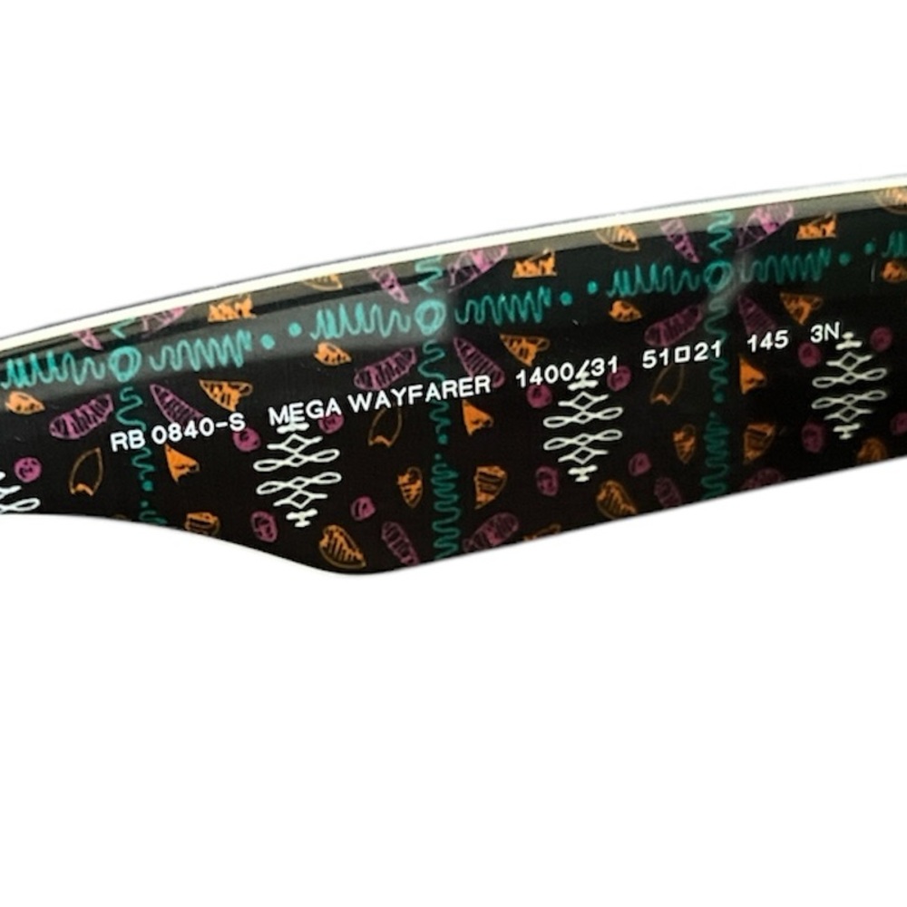 Ray-Ban Sunglasses RB 840 S 140031 Mega Wayfarer Black Green NWT - Picture 4 of 7